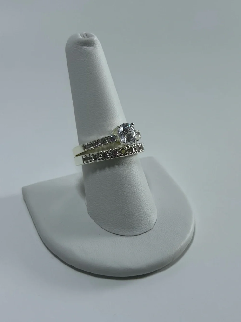 Charter Club Silver-Tone CZ Bridal Ring Set - Size 9
